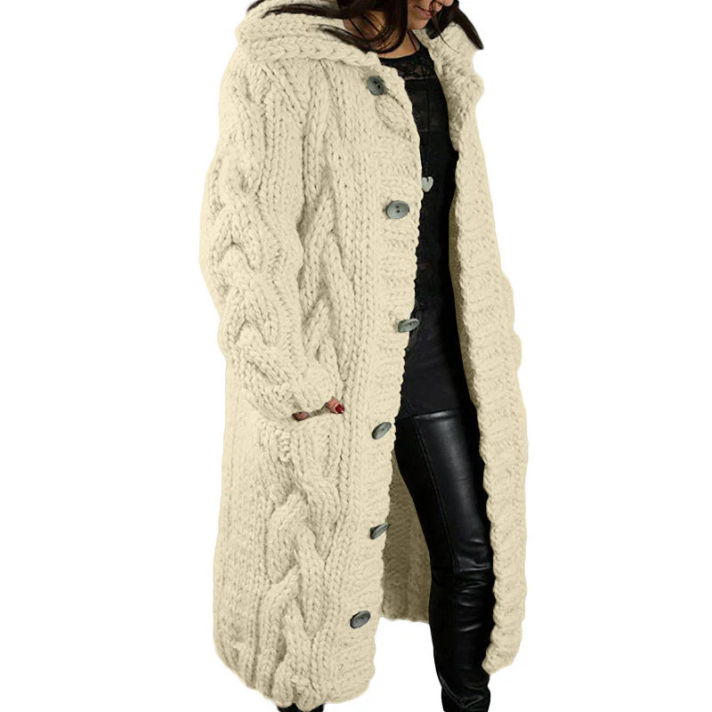 Women's Oversized Cardigan Coat - Single-Breasted Sweater - Image 4