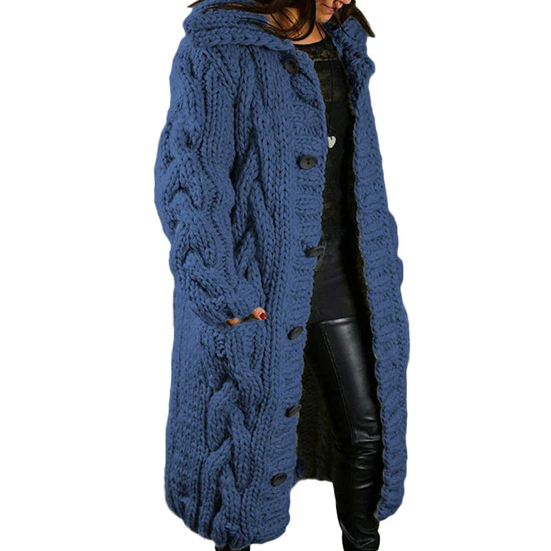 Women's Oversized Cardigan Coat - Single-Breasted Sweater - Image 5