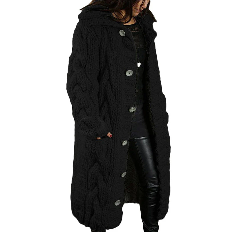 Women's Oversized Cardigan Coat - Single-Breasted Sweater - Image 8