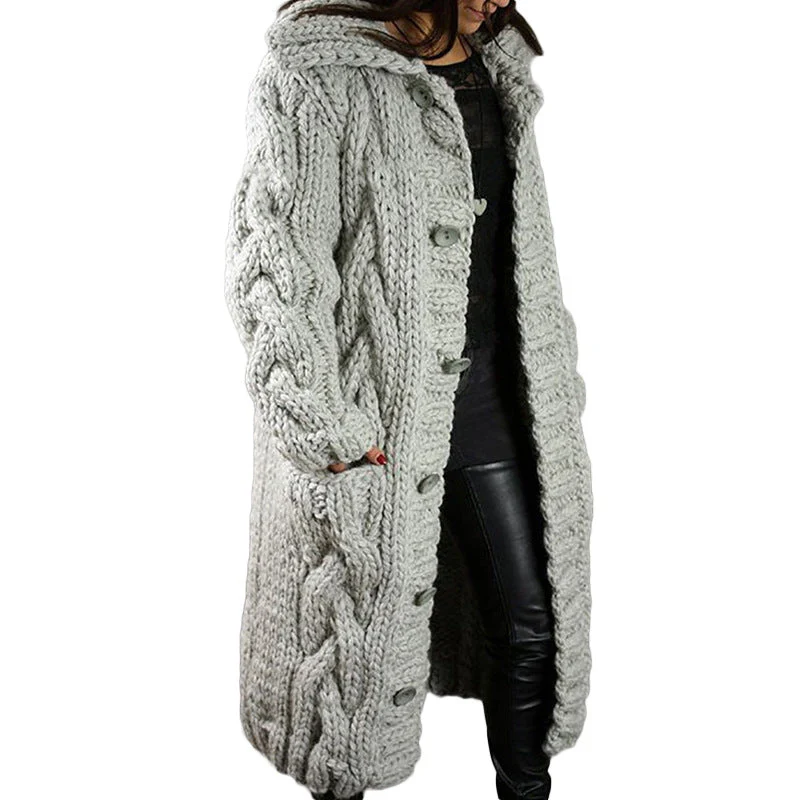 Women's Oversized Cardigan Coat - Single-Breasted Sweater - Image 9