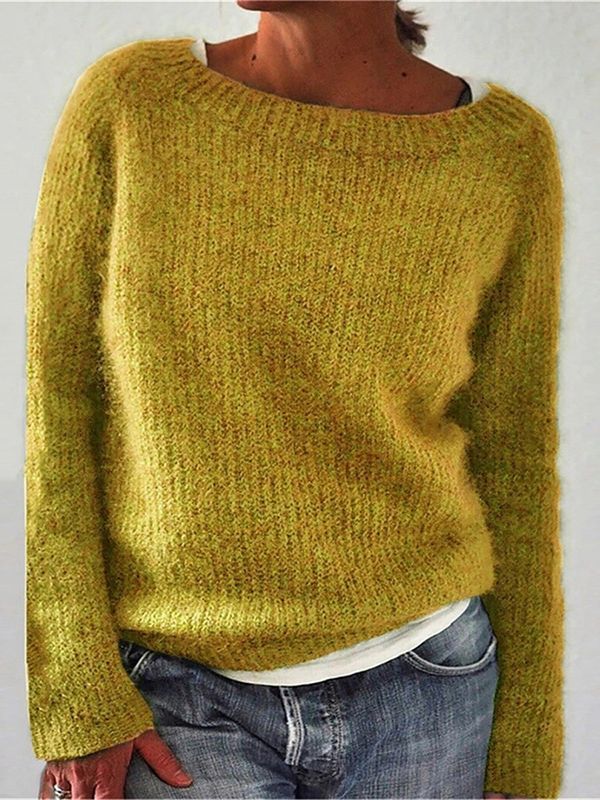 Women's Round Neck Knitted Sweater - Image 3