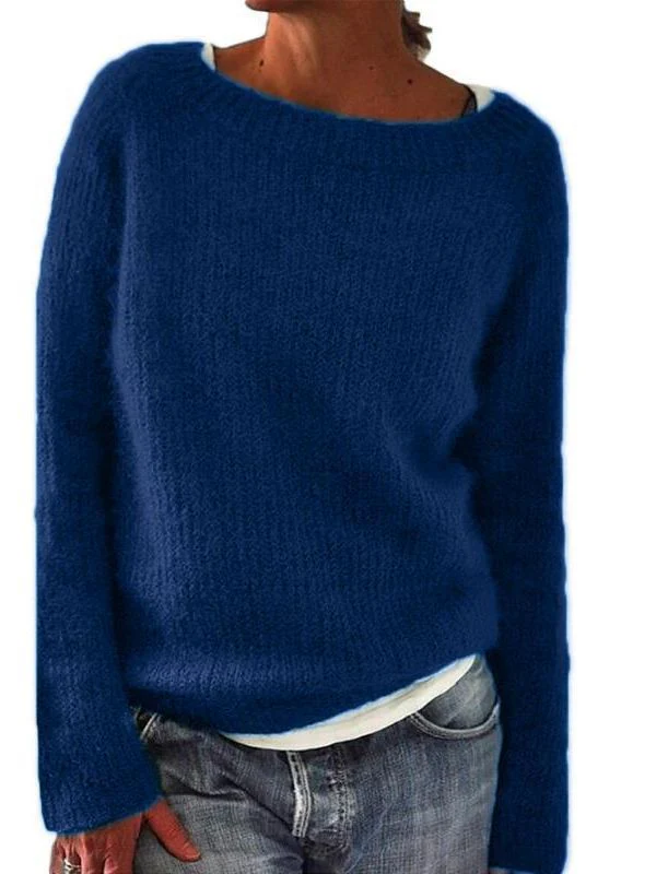 Women's Round Neck Knitted Sweater - Image 6