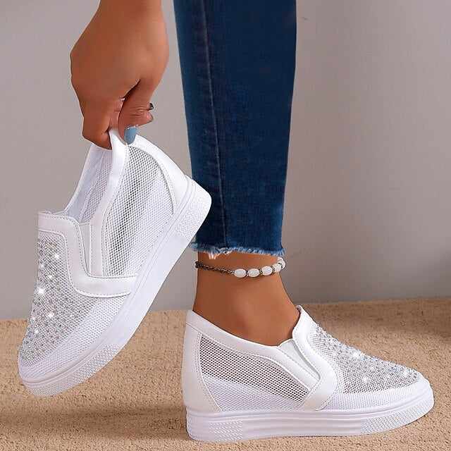 Women's Sneakers With White Crystals - Image 20