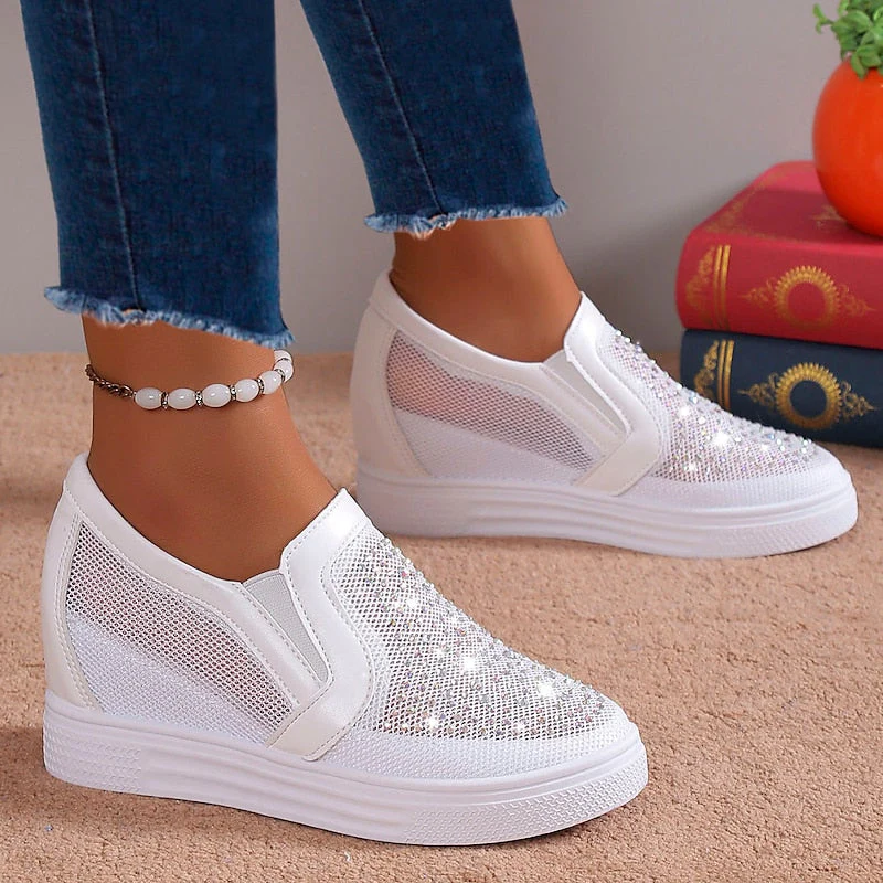 Women's Sneakers With White Crystals - Image 5