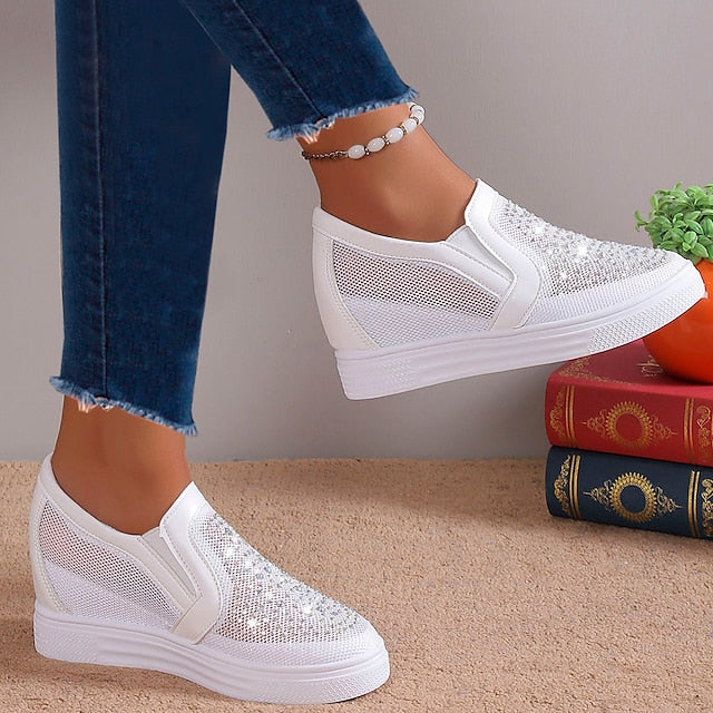 Women's Sneakers With White Crystals - Image 6