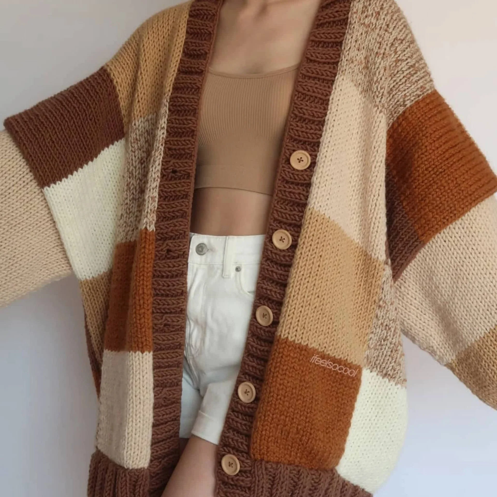 Women's Thinner Patchwork Cardigan - Image 4