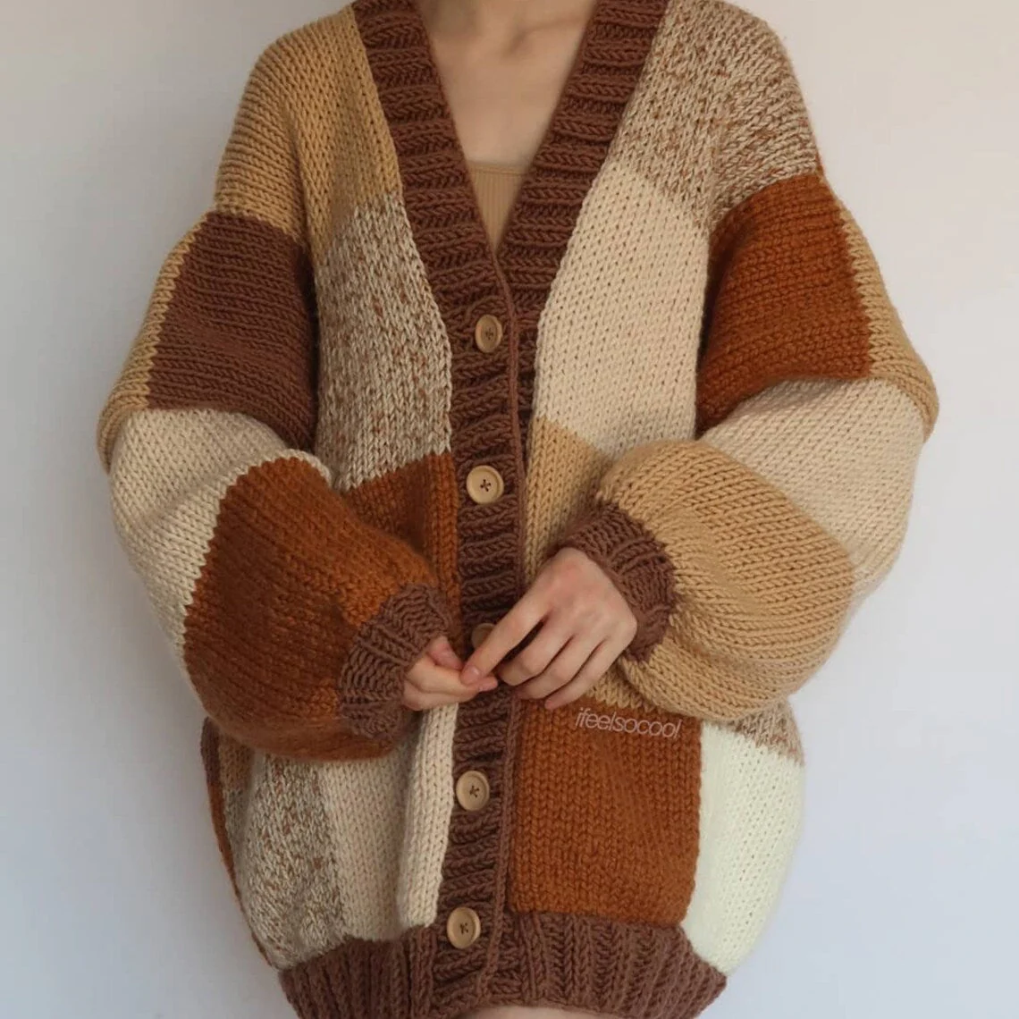 Women's Thinner Patchwork Cardigan - Image 5