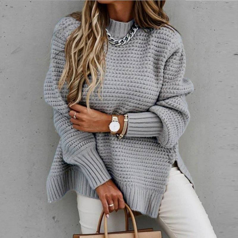 Women's Turtleneck Side-Slit Sweater - Image 3