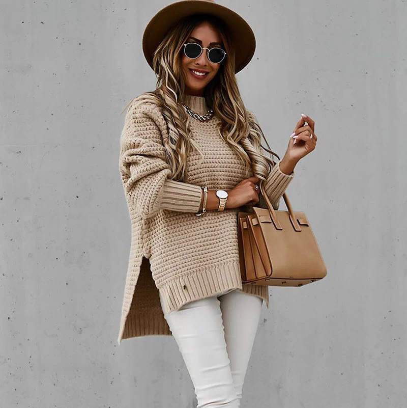 Women's Turtleneck Side-Slit Sweater - Image 4
