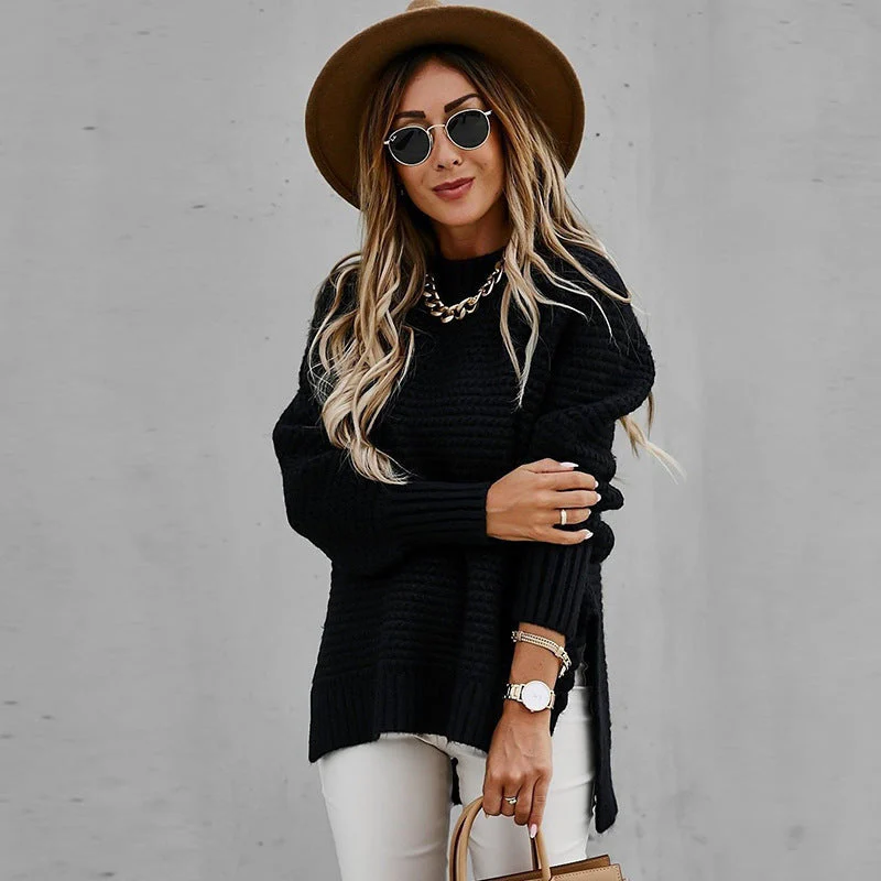 Women's Turtleneck Side-Slit Sweater - Image 6