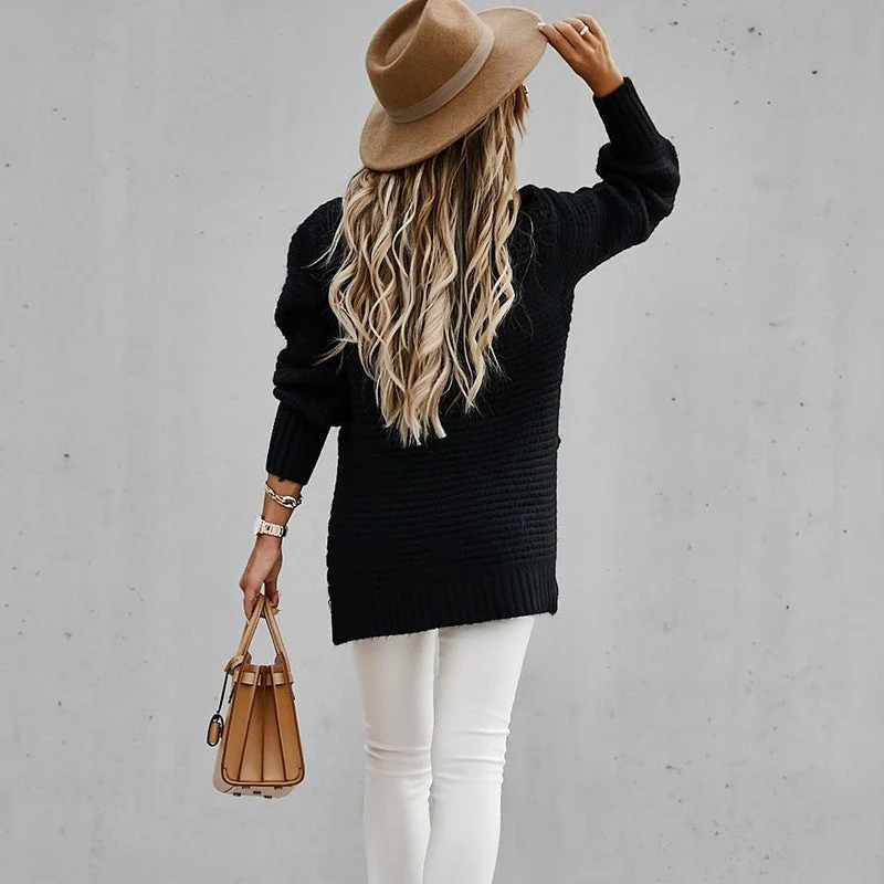 Women's Turtleneck Side-Slit Sweater - Image 7