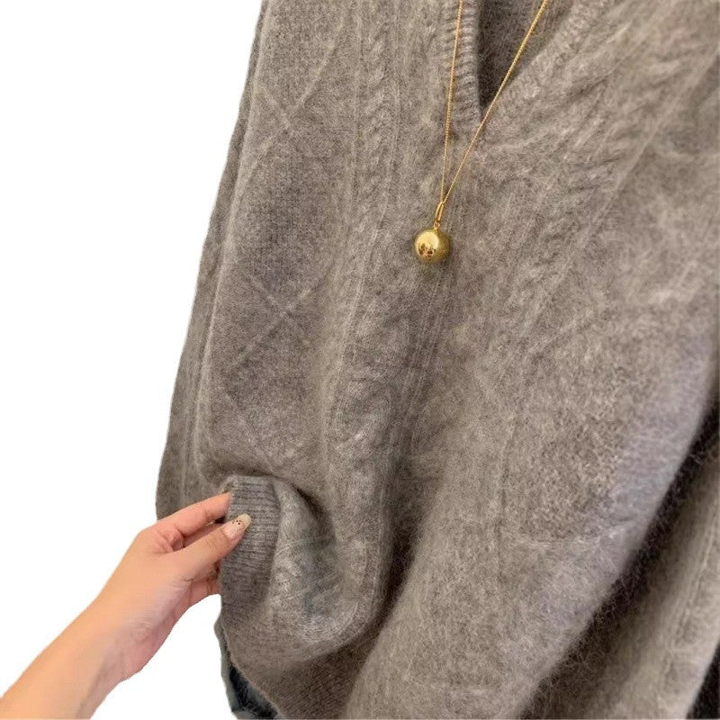 Women's V-Neck Fleece Sweater - Image 6